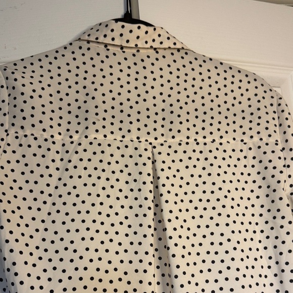 Express Portofino Black and Cream Polka Dot Blouse size S - Picture 7 of 8
